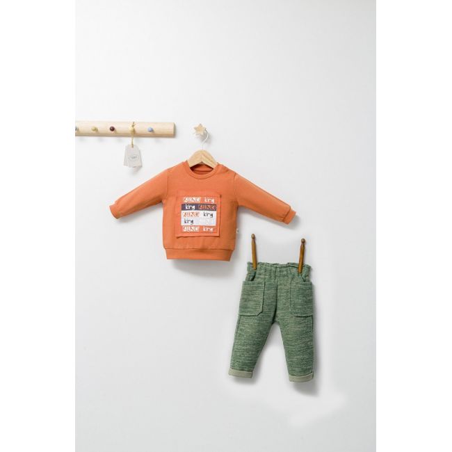 Set 2 piese cu bluzita si pantalonasi cu buzunare King, Tongs baby (Culoare: Galben, Marime: 6-9 luni) JEMtgs_4473_6