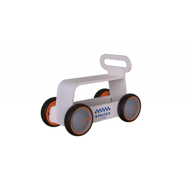 Jucarie din lemn 3 in 1 Politie DriveMe Wood: masinuta ride-on, premergator si carucior de jucarii MamaToyz JEMMtyz_rideonwood2