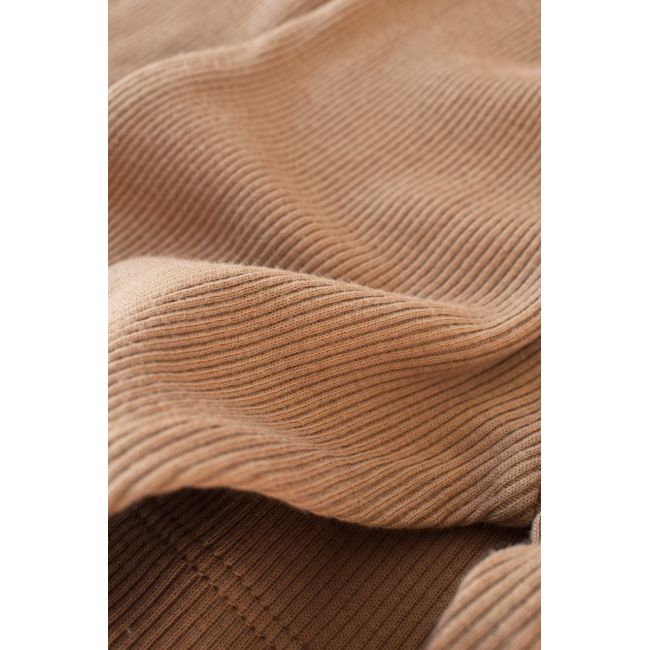 Set 3 piese: bluzita cu maneca lunga, panataloni lungi si caciulita din bumbac organic si modal - Maro, Baby Cosy (Marime: 12-18 Luni) JEMBC-CSYM21506-12