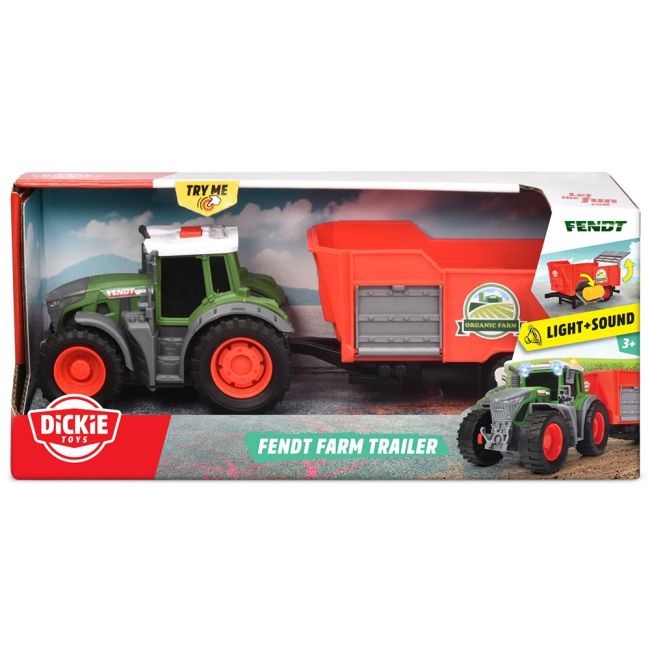 Tractor dickie toys fendt farm cu remorca hubs203734001