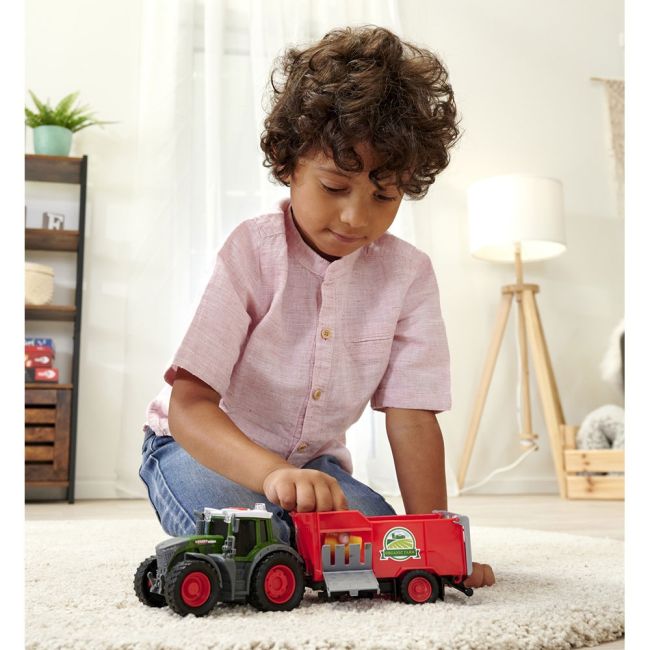 Tractor dickie toys fendt farm cu remorca hubs203734001