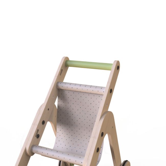 Carucior pentru papusi si antepremergator din lemn 2 in 1 MamaToyz JEMMtyz_stroller