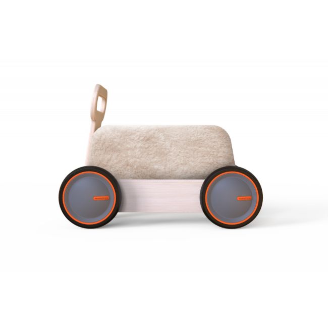 Jucarie din lemn 3 in 1 Ursulet DriveMe Soft: masinuta ride-on, premergator si carucior de jucarii MamaToyz JEMMtyz_rideonsoft1