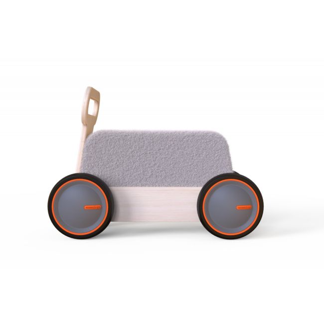 Jucarie din lemn 3 in 1 Vacuta DriveMe Soft: masinuta ride-on, premergator si carucior de jucarii MamaToyz JEMMtyz_rideonsoft2