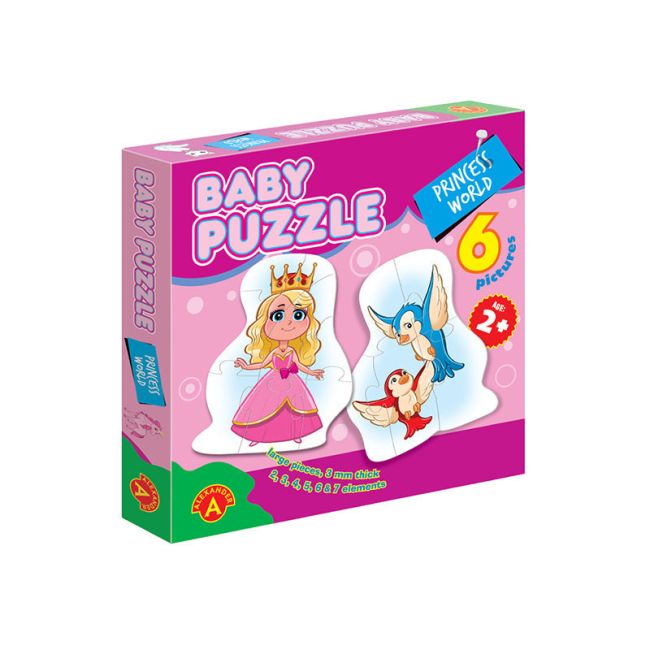 Puzzle educativ mega Box, Lumea printesei, 6 imagini, +2 ani, Alexander Games KDGAXG-1759