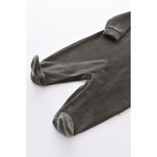 Salopeta Curcubeu cu maneca lunga si botosei din 80%bumbac organic si 20% poliester - Antracit, Baby Cosy (Marime: 3-6 Luni) JEMBC-CSYK6002-3