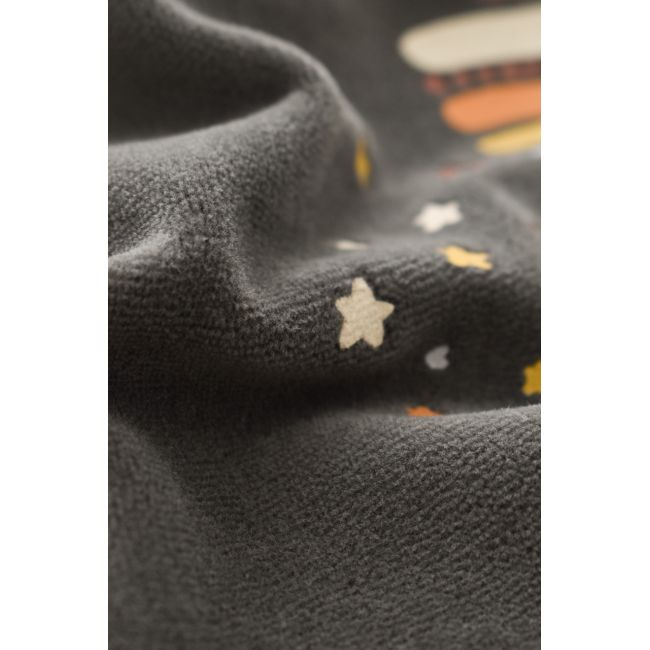 Salopeta Curcubeu cu maneca lunga si botosei din 80%bumbac organic si 20% poliester - Antracit, Baby Cosy (Marime: 3-6 Luni) JEMBC-CSYK6002-3