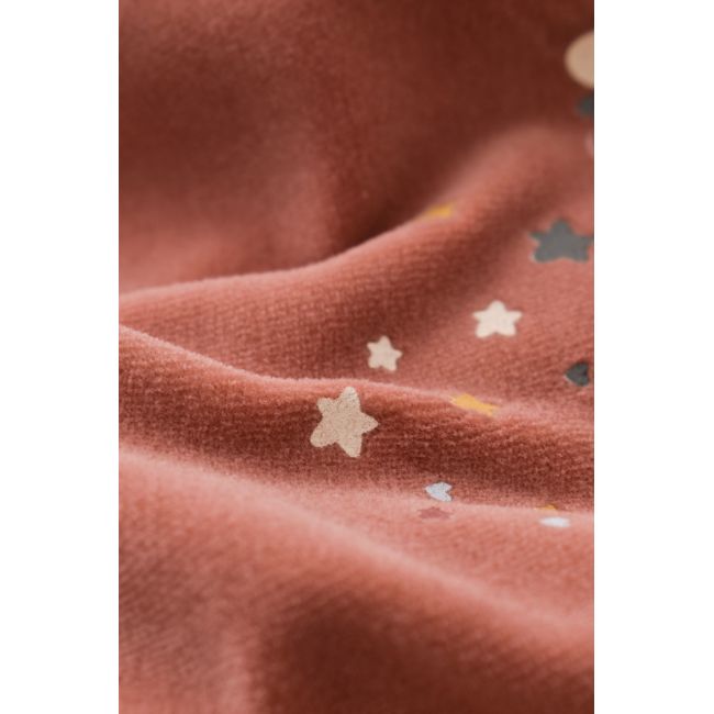 Salopeta Curcubeu cu maneca lunga si botosei din 80%bumbac organic si 20% poliester - Caramiziu, Baby Cosy (Marime: 3-6 Luni) JEMBC-CSYK6004-3