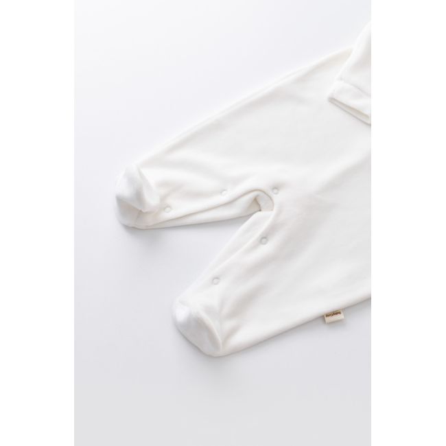 Salopeta Curcubeu cu maneca lunga si botosei din 80%bumbac organic si 20% poliester - Ecru, Baby Cosy (Marime: 6-9 luni) JEMBC-CSYK6000-6