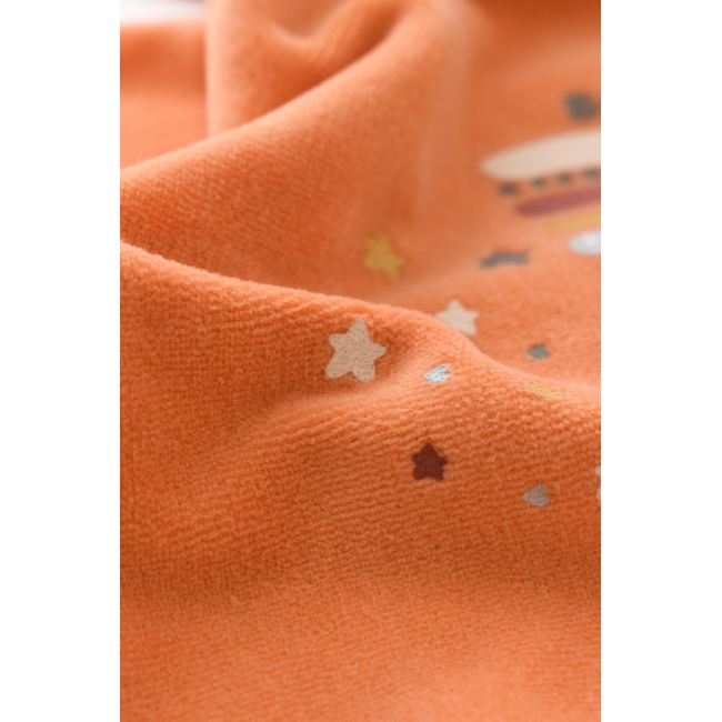Salopeta Curcubeu cu maneca lunga si botosei din 80%bumbac organic si 20% poliester - Portocaliu, Baby Cosy (Marime: 0-3 Luni) JEMBC-CSYK6003-0