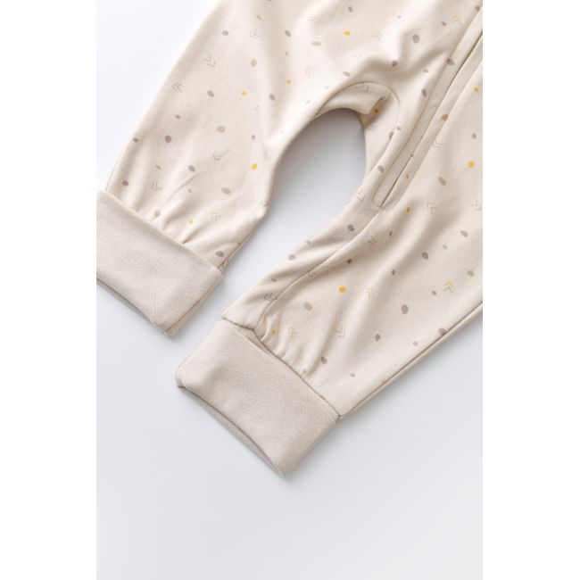 Salopeta cu fermoar cu maneca lunga si panataloni lungi - 100%bumbac organic - Crem cu buline, Baby Cosy (Marime: 18-24 Luni) JEMBC-CSY3040-18