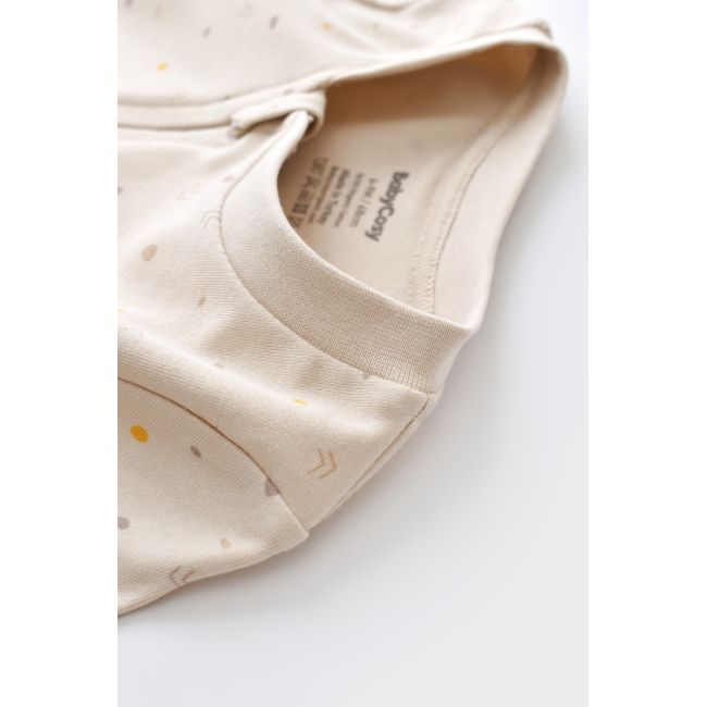 Salopeta cu fermoar cu maneca lunga si panataloni lungi - 100%bumbac organic - Crem cu buline, Baby Cosy (Marime: 3-6 Luni) JEMBC-CSY3040-3