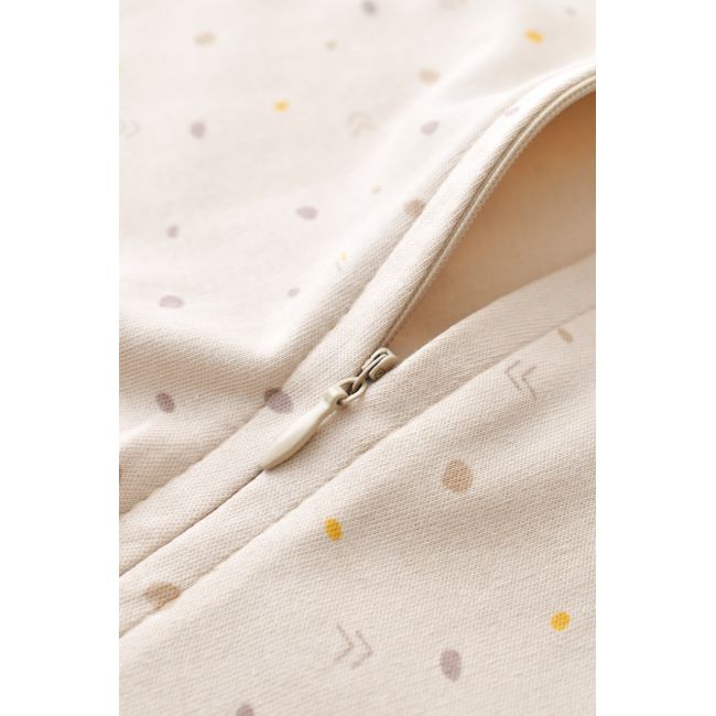 Salopeta cu fermoar cu maneca lunga si panataloni lungi - 100%bumbac organic - Crem cu buline, Baby Cosy (Marime: 3-6 Luni) JEMBC-CSY3040-3
