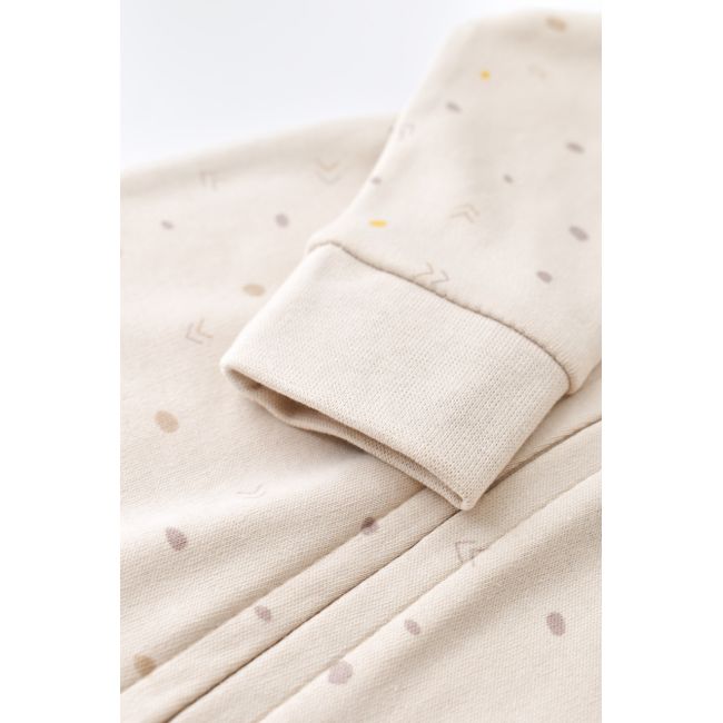 Salopeta cu fermoar cu maneca lunga si panataloni lungi - 100%bumbac organic - Crem cu buline, Baby Cosy (Marime: 3-6 Luni) JEMBC-CSY3040-3