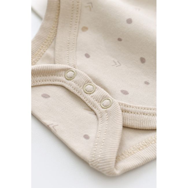 Set 2 body-uri fara maneci bebe unisex -100% bumbac organic - Crem cu buline, Baby Cosy (Marime: 9-12 luni) JEMBC-CSY5704-9