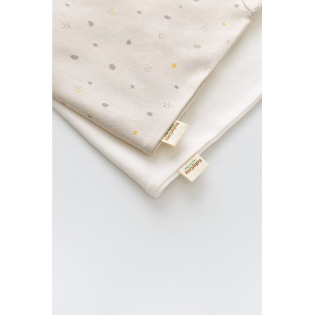 Set 2 body-uri fara maneci bebe unisex -100% bumbac organic - Crem cu buline, Baby Cosy (Marime: 9-12 luni) JEMBC-CSY5704-9