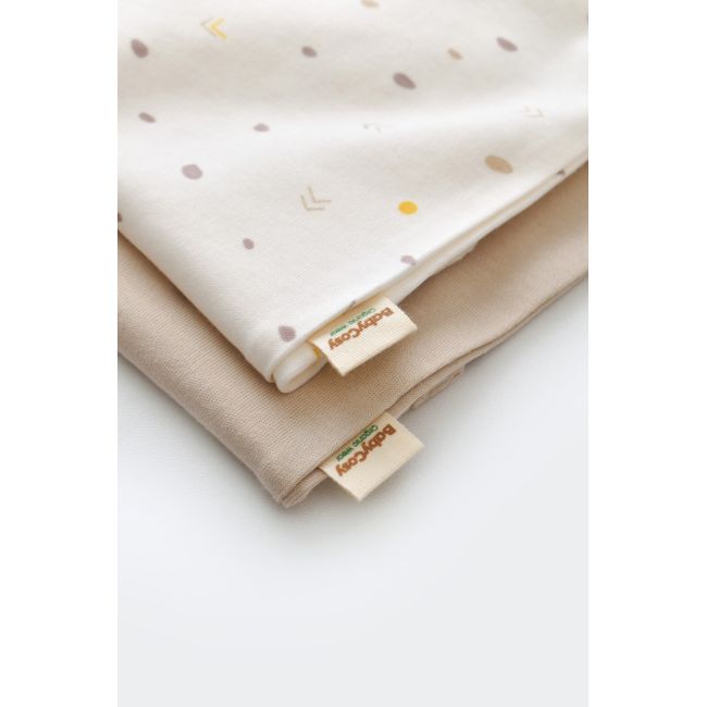 Set 2 body-uri fara maneci bebe unisex -100% bumbac organic - Ecru cu buline, Baby Cosy (Marime: 0-3 Luni) JEMBC-CSY5703-0