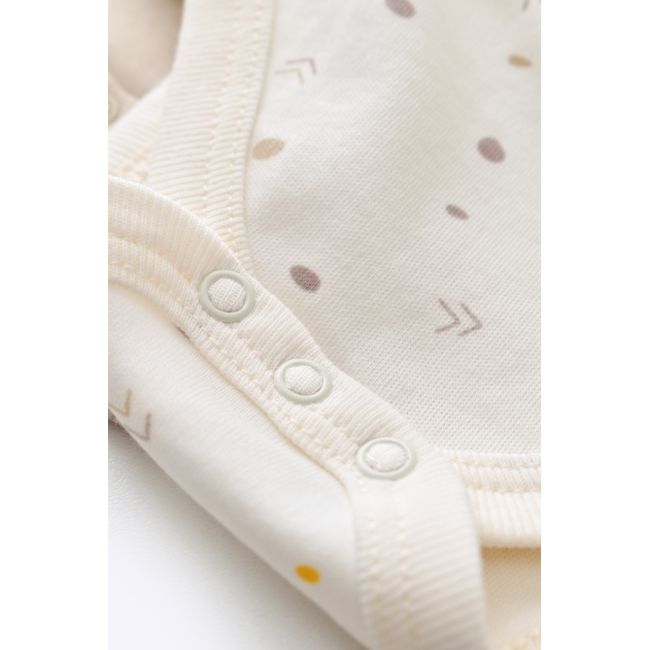 Set 2 body-uri fara maneci bebe unisex -100% bumbac organic - Ecru cu buline, Baby Cosy (Marime: 18-24 Luni) JEMBC-CSY5703-18