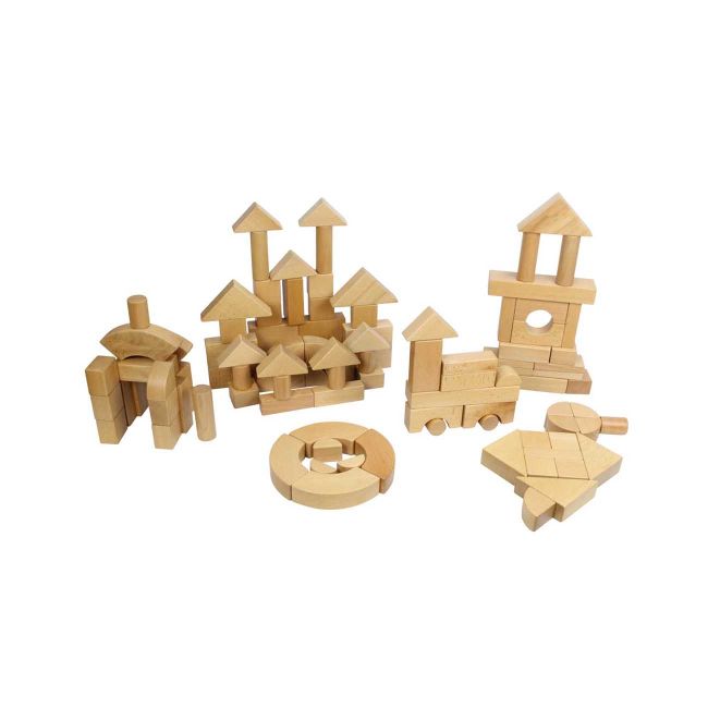 Set 92 de cuburi, din lemn, +3 ani, Masterkidz KDGME03652