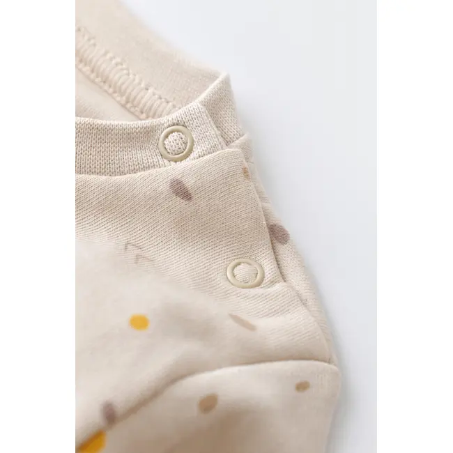 Set bluzita cu maneca lunga si panataloni lungi - bumbac organic 100% - Crem cu buline, Baby Cosy (Marime: 18-24 Luni) JEMBC-CSY2011-18