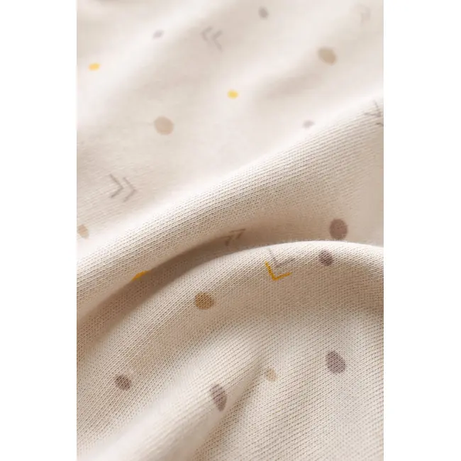 Set bluzita cu maneca lunga si panataloni lungi - bumbac organic 100% - Crem cu buline, Baby Cosy (Marime: 18-24 Luni) JEMBC-CSY2011-18