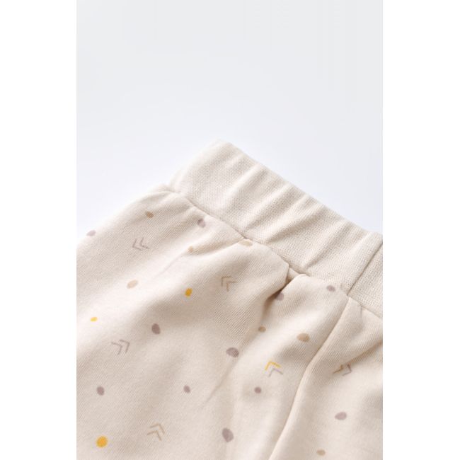 Set bluzita cu maneca lunga si panataloni lungi - bumbac organic 100% - Crem cu buline, Baby Cosy (Marime: 3-6 Luni) JEMBC-CSY2011-3