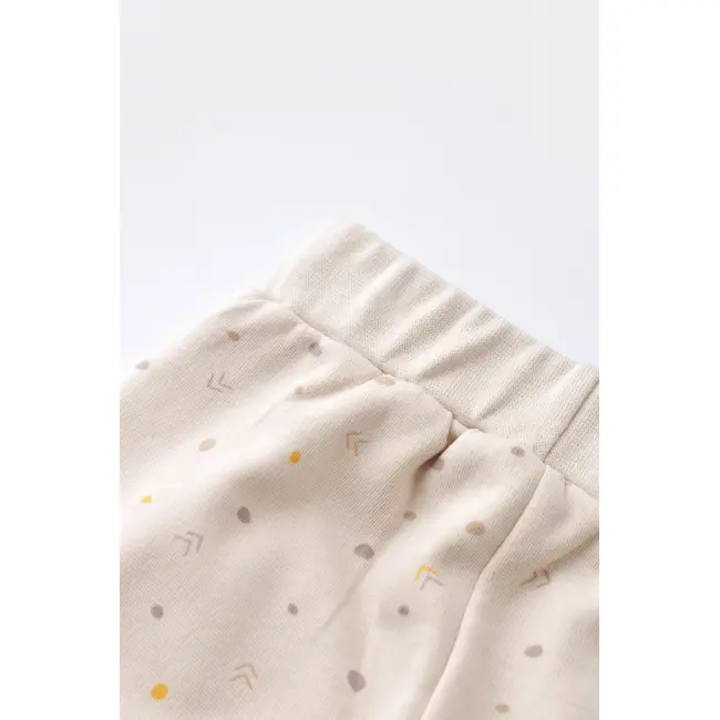 Set bluzita cu maneca lunga si panataloni lungi - bumbac organic 100% - Crem cu buline, Baby Cosy (Marime: 9-12 luni) JEMBC-CSY2011-9