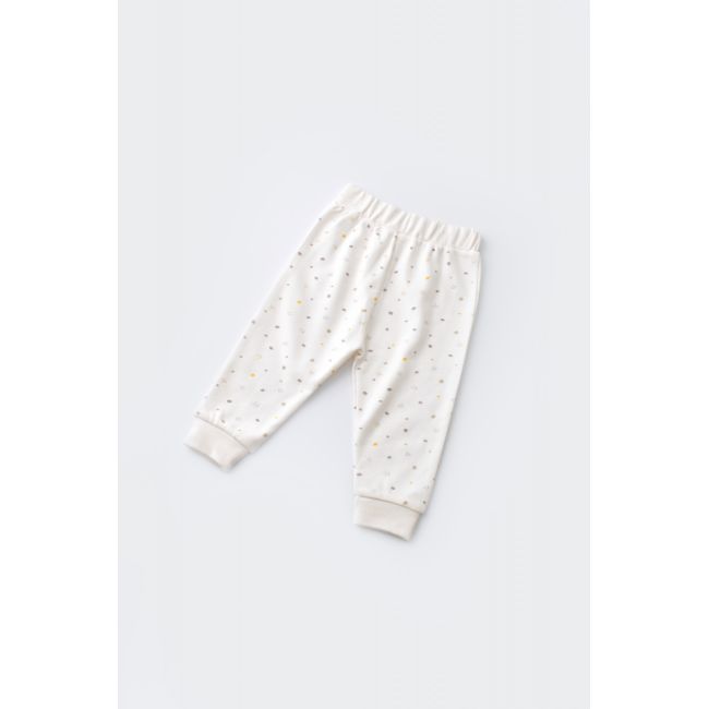 Set bluzita cu maneca lunga si panataloni lungi - bumbac organic 100% - Ecru cu buline, Baby Cosy (Marime: 18-24 Luni) JEMBC-CSY2010-18