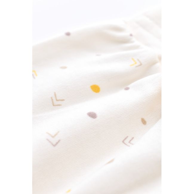 Set bluzita cu maneca lunga si panataloni lungi - bumbac organic 100% - Ecru cu buline, Baby Cosy (Marime: 9-12 luni) JEMBC-CSY2010-9