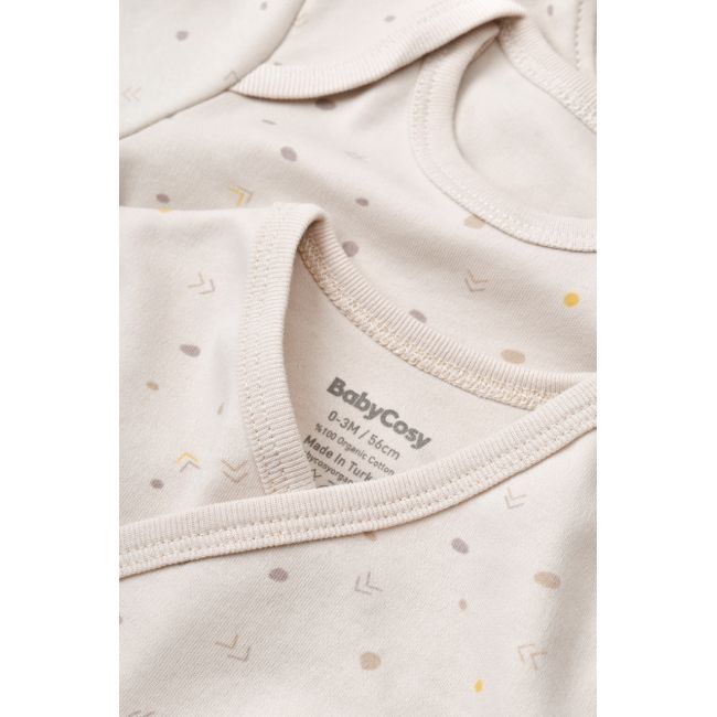 Set de 10 piese pentru nou nascut - 100% bumbac organic - Crem cu buline, Baby Cosy JEMBC-CSY5110