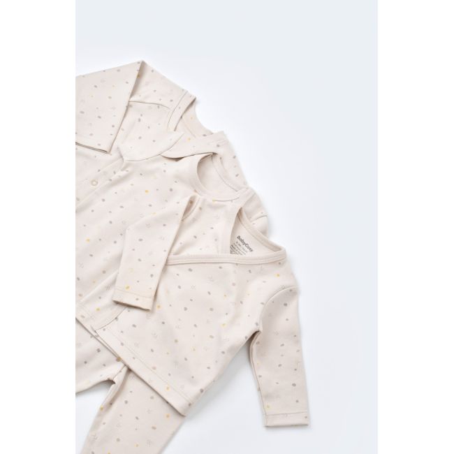 Set de 10 piese pentru nou nascut - 100% bumbac organic - Crem cu buline, Baby Cosy JEMBC-CSY5110