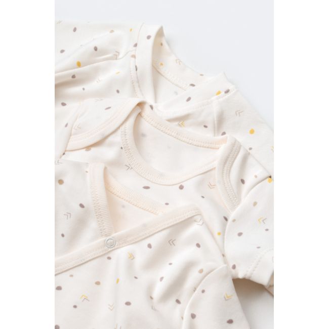 Set de 10 piese pentru nou nascut - 100% bumbac organic - Ecru cu buline, Baby Cosy JEMBC-CSY5109