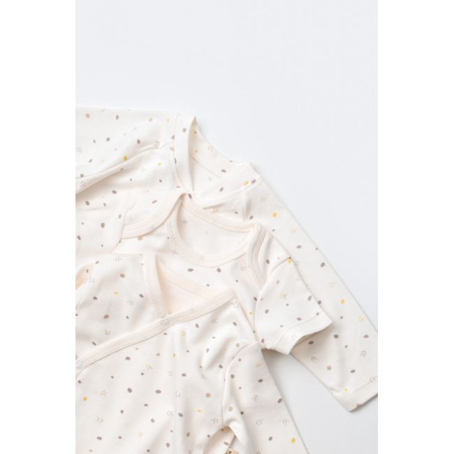 Set de 10 piese pentru nou nascut - 100% bumbac organic - Ecru cu buline, Baby Cosy JEMBC-CSY5109