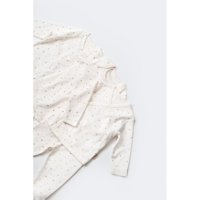 Set de 10 piese pentru nou nascut - 100% bumbac organic - Ecru cu buline, Baby Cosy JEMBC-CSY5109