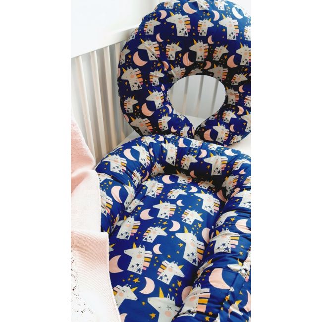 Baby nest din bumbac, Eko, Navy KRT133638
