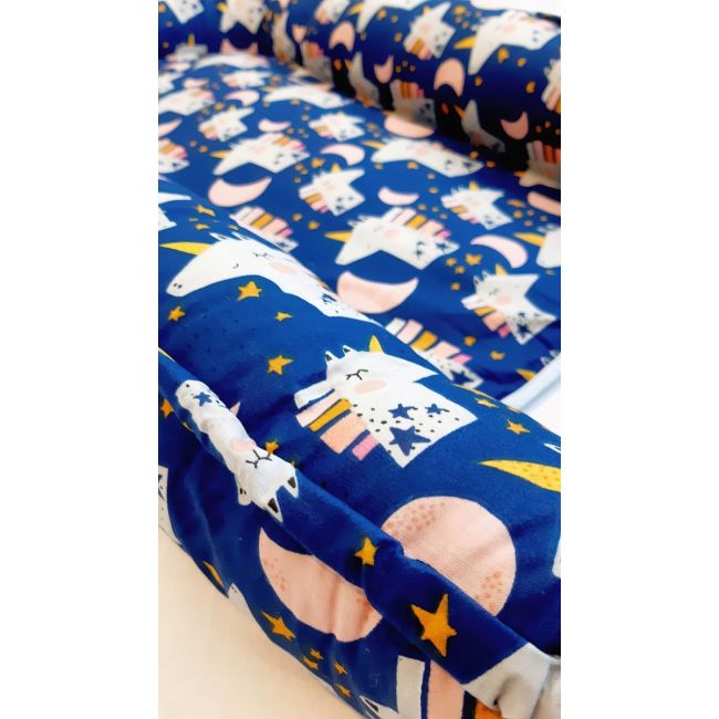 Baby nest din bumbac, Eko, Navy KRT133638