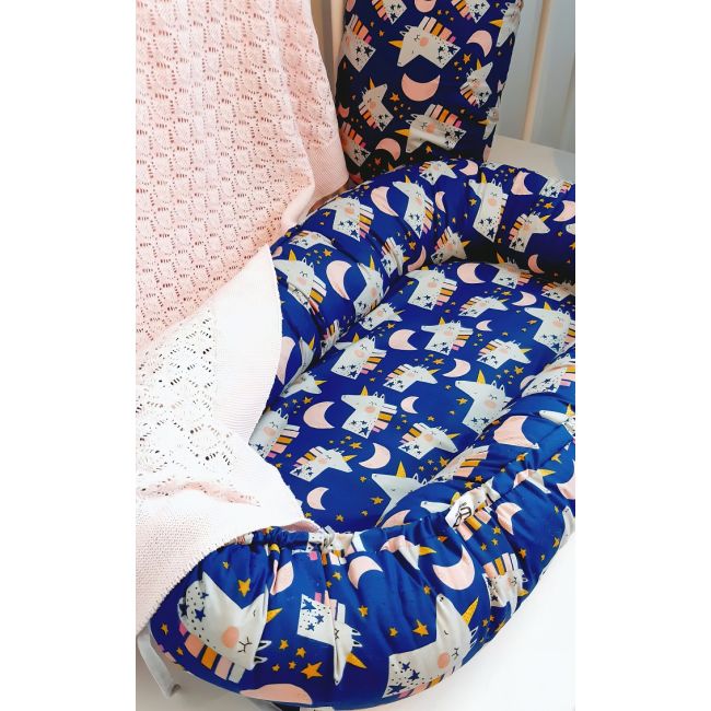 Baby nest din bumbac, Eko, Navy KRT133638