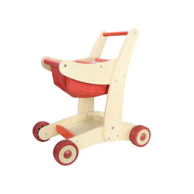 Cos de cumparaturi de jucarie, din lemn, +3 ani, Masterkidz KDGMK04284