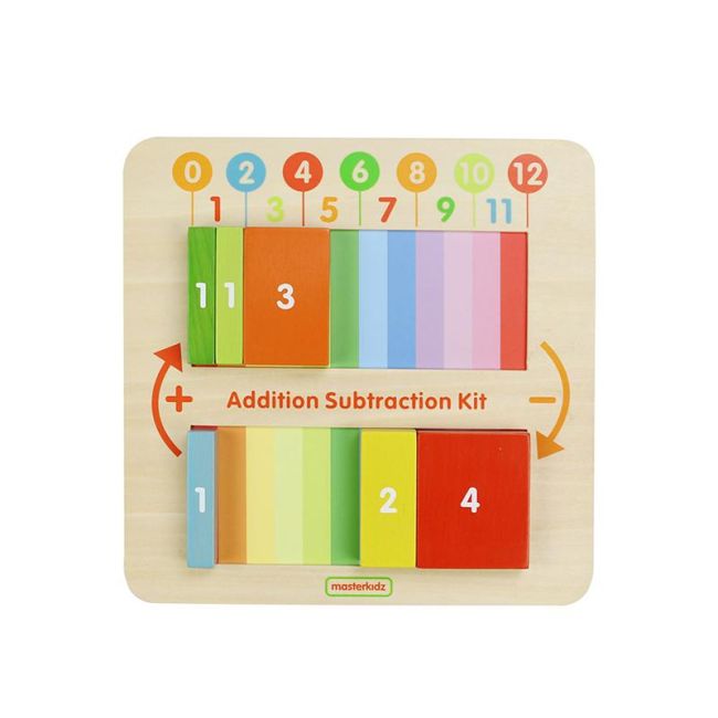 Joc educativ Adunare si scadere, din lemn, +2 ani, Masterkidz KDGMK00583