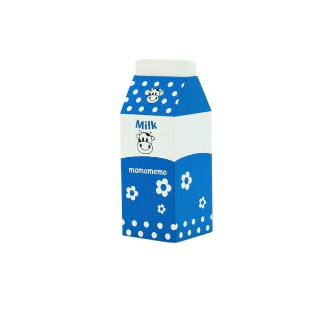 Lapte de jucarie, din lemn, flacon albastru, 2 ani +, MAMAMEMO KDGAS85058