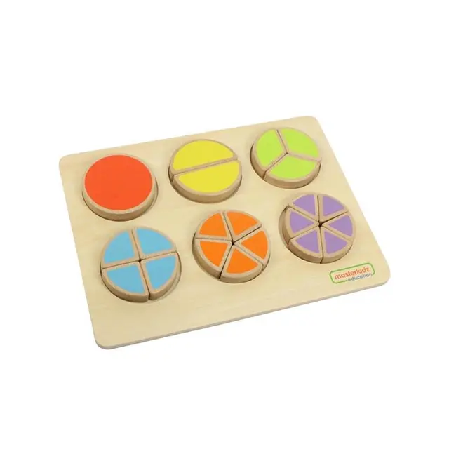 Panou educativ pentru invatarea fractiilor, din lemn, +2 ani, Masterkidz KDGME03867