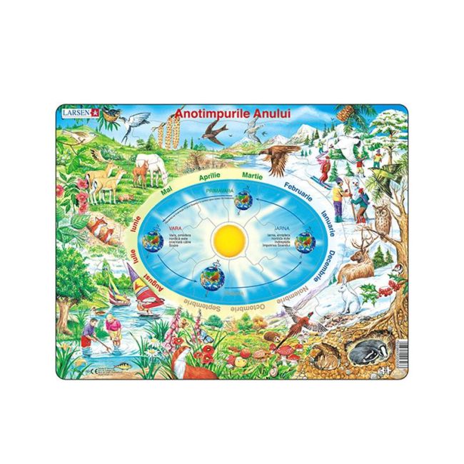 Puzzle maxi Anotimpurile, orientare tip vedere,  44 de piese, Larsen, romana KDGLS-SS3-RO