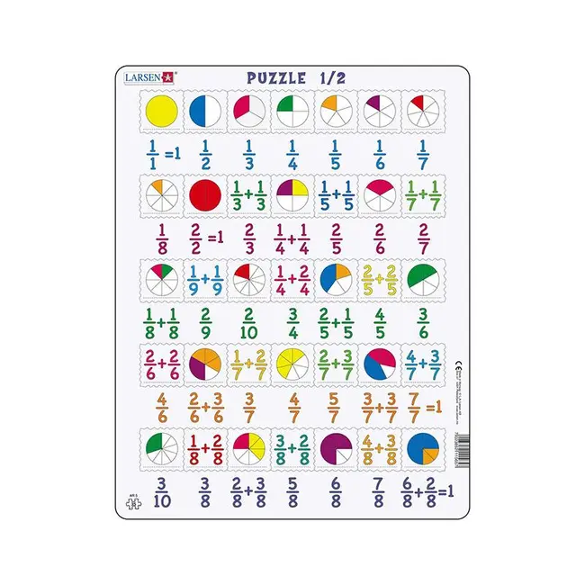 Puzzle maxi Fractii 1/2, orientare tip portret, 35 de piese, Larsen KDGLS-AR5