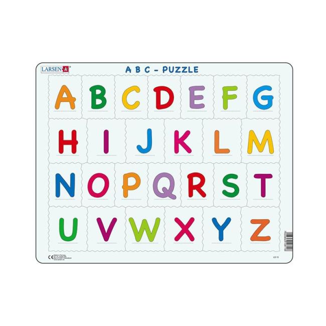 Puzzle maxi Literele mari ale alfabetului, orientare tip vedere, 26 de piese, Larsen KDGLS-LS1326