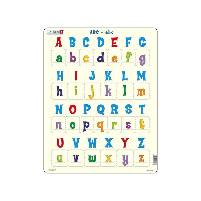 Puzzle maxi Literele mari si mici ale alfabetului, orientare tip portret, 26 de piese, Larsen KDGLS-LS1426