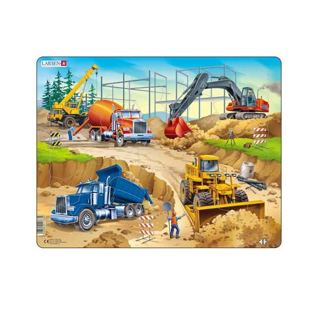 Puzzle maxi Santierul de constructie, orientare tip vedere,  30 de piese, Larsen KDGLS-US1