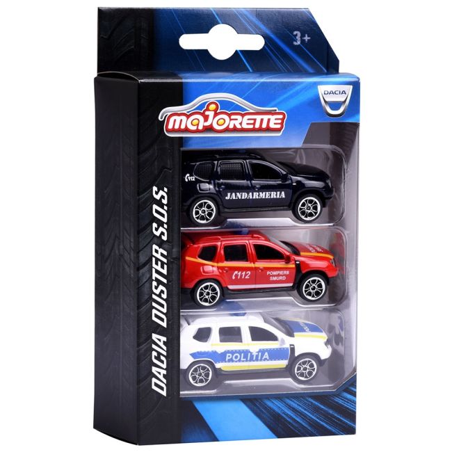 Set majorette dacia duster sos cu masina de jandarmerie, salvare si politie hubs212057262sro
