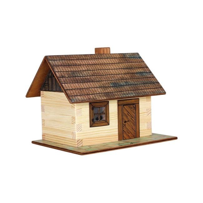 Set constructie arhitectura Cabanuta, 64 piese din lemn, Walachia KDGWLMK01
