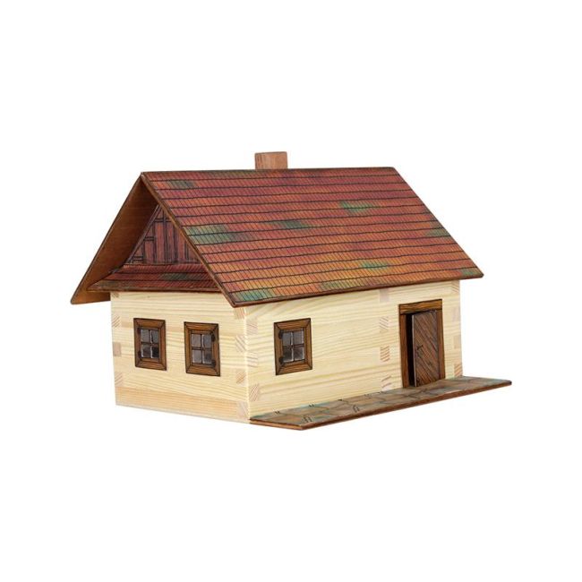 Set constructie arhitectura Casa din busteni, 100 piese din lemn, Walachia KDGWLMK02