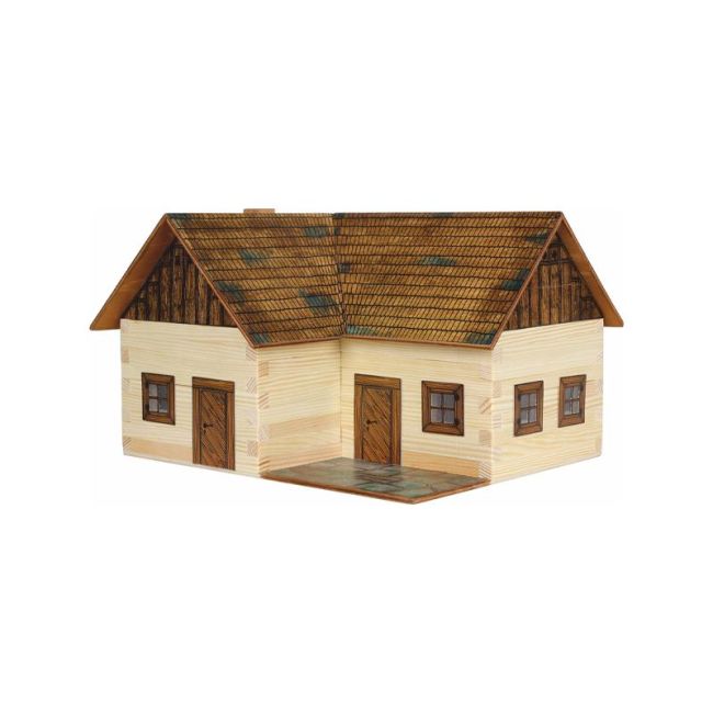 Set constructie arhitectura Casuta ideala, 154 piese din lemn, Walachia KDGWLMK18